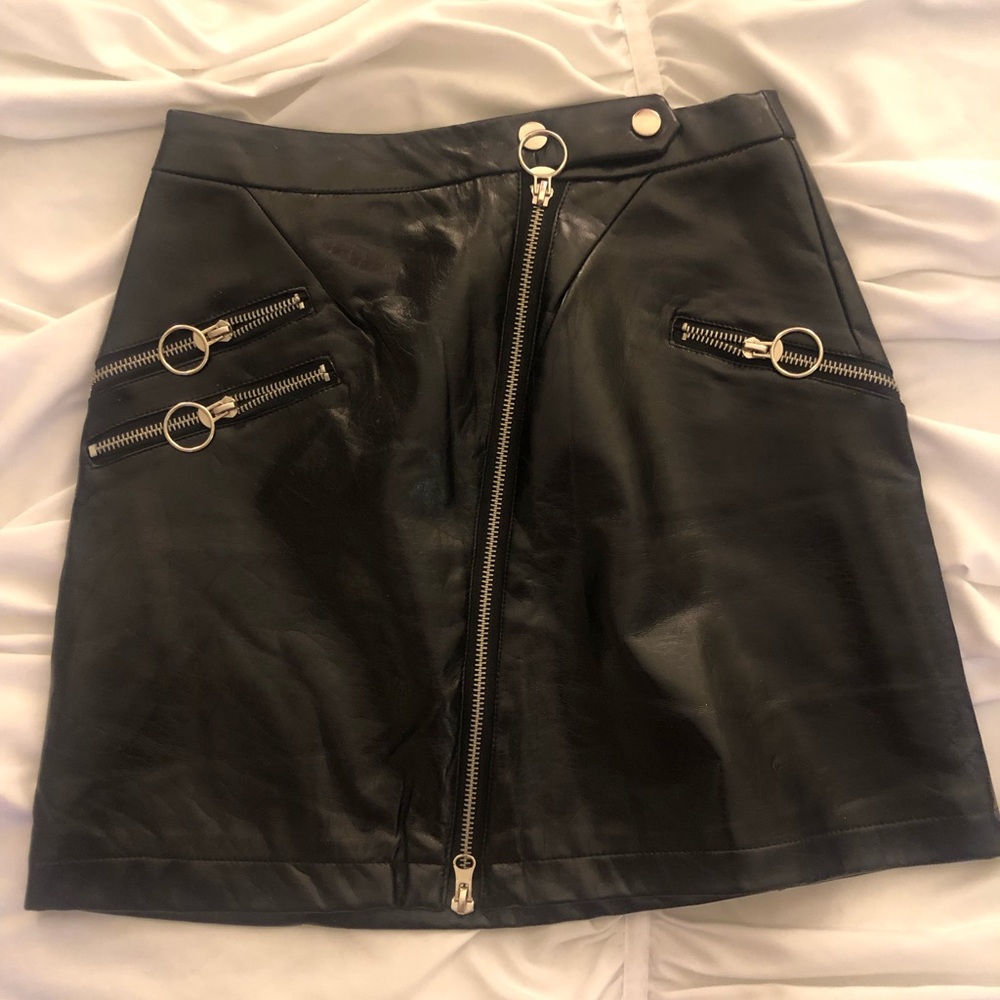 Meshki faux leather skirt